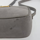 Salvatore Ferragamo Vala Shoulder Bag Suede Gray Gold Tone Auth BA14925-10