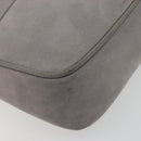 Salvatore Ferragamo Vala Shoulder Bag Suede Gray Gold Tone Auth BA14925-12