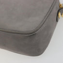 Salvatore Ferragamo Vala Shoulder Bag Suede Gray Gold Tone Auth BA14925-13