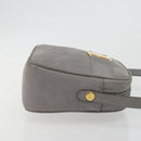 Salvatore Ferragamo Vala Shoulder Bag Suede Gray Gold Tone Auth BA14925-4