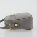 Salvatore Ferragamo Vala Shoulder Bag Suede Gray Gold Tone Auth BA14925-5