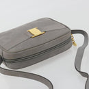 Salvatore Ferragamo Vala Shoulder Bag Suede Gray Gold Tone Auth BA14925-6