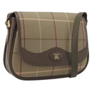 Burberrys Nova Check Shoulder Bag Canvas Beige Gold Tone Auth BA14931A-1