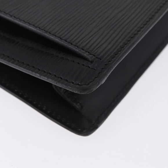 LOUIS VUITTON Epi Sellier Dragonne Clutch Bag Black M52612 LV Auth BA14932