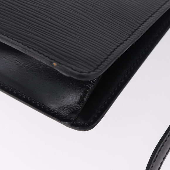 LOUIS VUITTON Epi Sellier Dragonne Clutch Bag Black M52612 LV Auth BA14932