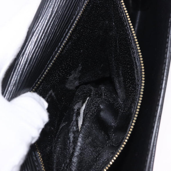 LOUIS VUITTON Epi Sellier Dragonne Clutch Bag Black M52612 LV Auth BA14932