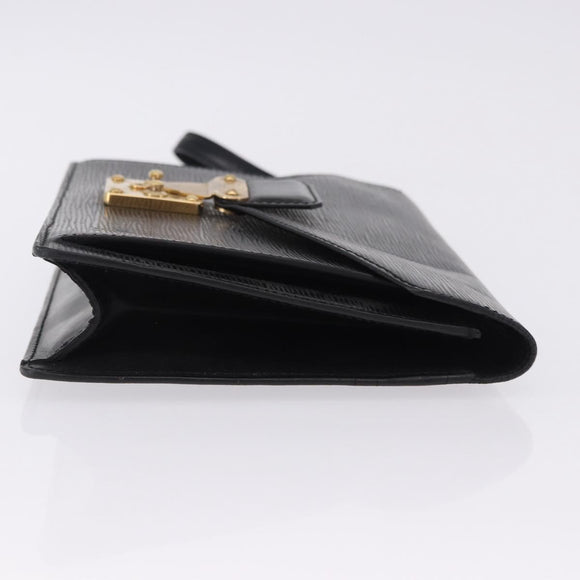 LOUIS VUITTON Epi Sellier Dragonne Clutch Bag Black M52612 LV Auth BA14932