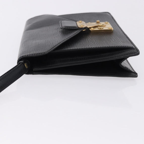 LOUIS VUITTON Epi Sellier Dragonne Clutch Bag Black M52612 LV Auth BA14932
