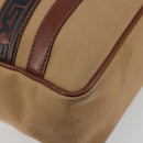 SAINT LAURENT Hand Bag Canvas Beige Auth BA14933-17