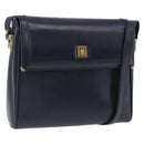 GUCCI Shoulder Bag Leather Navy Gold Tone 29 001 4697 Auth BA14935-1