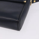 GUCCI Shoulder Bag Leather Navy Gold Tone 29 001 4697 Auth BA14935-14