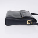 GUCCI Shoulder Bag Leather Navy Gold Tone 29 001 4697 Auth BA14935-3