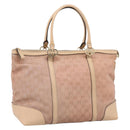 GUCCI GG Canvas Tote Bag Pink Gold Tone 257068 Auth BA14937-1