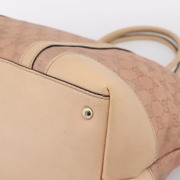 GUCCI GG Canvas Tote Bag Pink Gold Tone 257068 Auth BA14937