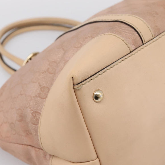 GUCCI GG Canvas Tote Bag Pink Gold Tone 257068 Auth BA14937