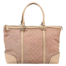 GUCCI GG Canvas Tote Bag Pink Gold Tone 257068 Auth BA14937-13
