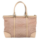 GUCCI GG Canvas Tote Bag Pink Gold Tone 257068 Auth BA14937-2