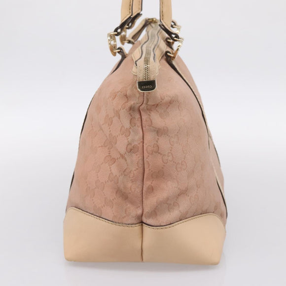 GUCCI GG Canvas Tote Bag Pink Gold Tone 257068 Auth BA14937