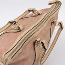 GUCCI GG Canvas Tote Bag Pink Gold Tone 257068 Auth BA14937-6