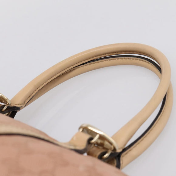 GUCCI GG Canvas Tote Bag Pink Gold Tone 257068 Auth BA14937