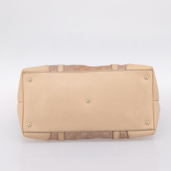 GUCCI GG Canvas Tote Bag Pink Gold Tone 257068 Auth BA14937