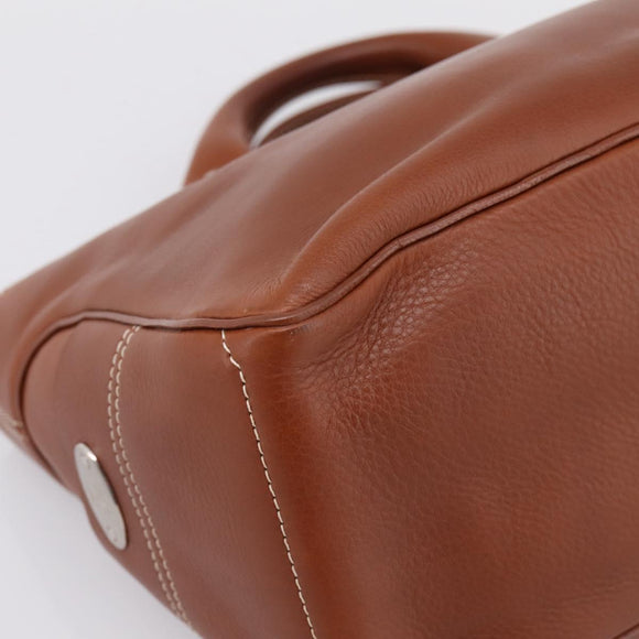 CELINE Boogie Bag Hand Bag Leather Brown Silver Auth BA14938A