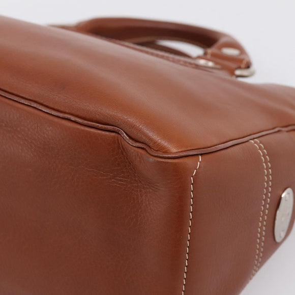 CELINE Boogie Bag Hand Bag Leather Brown Silver Auth BA14938A