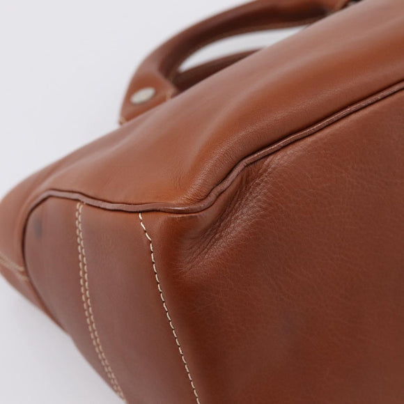 CELINE Boogie Bag Hand Bag Leather Brown Silver Auth BA14938A