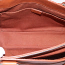 CELINE Boogie Bag Hand Bag Leather Brown Silver Auth BA14938A-15