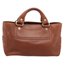 CELINE Boogie Bag Hand Bag Leather Brown Silver Auth BA14938A-2
