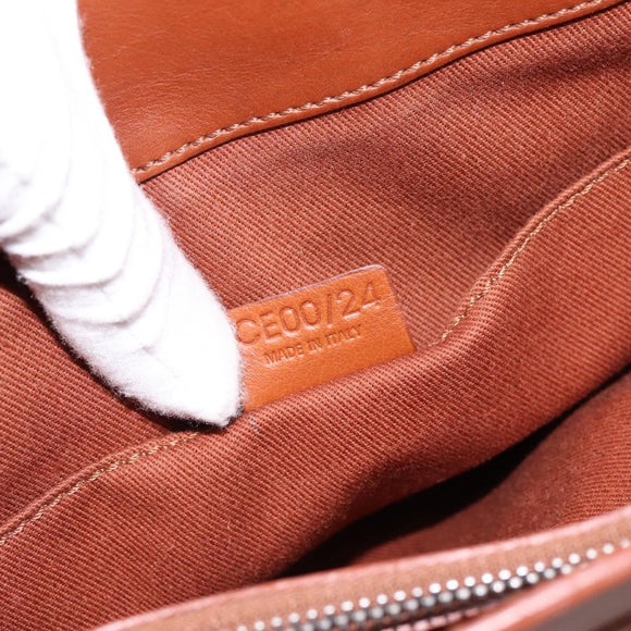 CELINE Boogie Bag Hand Bag Leather Brown Silver Auth BA14938A