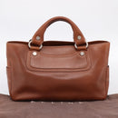 CELINE Boogie Bag Hand Bag Leather Brown Silver Auth BA14938A-24