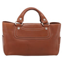 CELINE Boogie Bag Hand Bag Leather Brown Silver Auth BA14938A-3