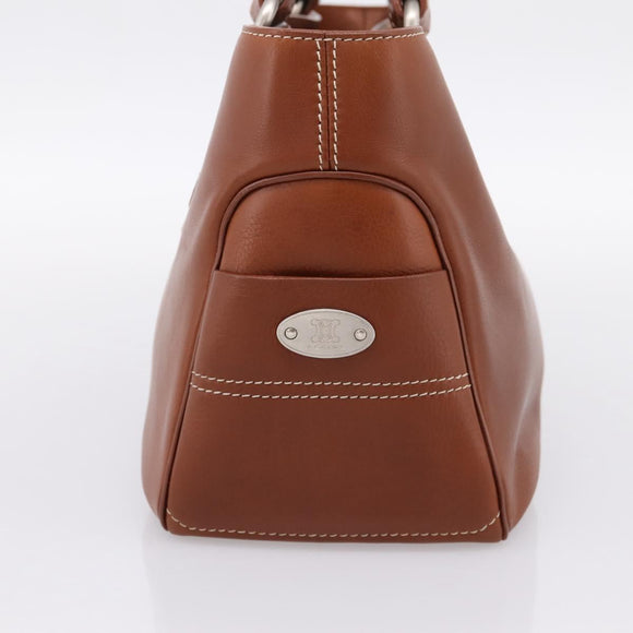 CELINE Boogie Bag Hand Bag Leather Brown Silver Auth BA14938A