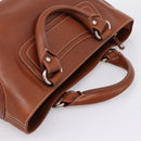 CELINE Boogie Bag Hand Bag Leather Brown Silver Auth BA14938A-6
