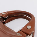 CELINE Boogie Bag Hand Bag Leather Brown Silver Auth BA14938A-8