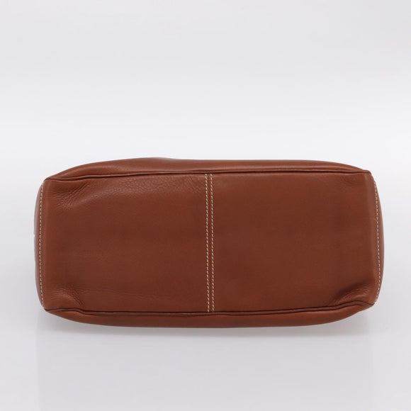 CELINE Boogie Bag Hand Bag Leather Brown Silver Auth BA14938A