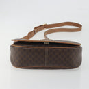 CELINE Macadam Shoulder Bag PVC Leather Brown Gold Tone Auth BA14939-10