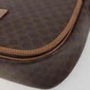 CELINE Macadam Shoulder Bag PVC Leather Brown Gold Tone Auth BA14939-11