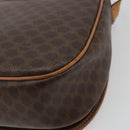 CELINE Macadam Shoulder Bag PVC Leather Brown Gold Tone Auth BA14939-13