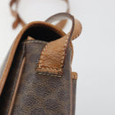 CELINE Macadam Shoulder Bag PVC Leather Brown Gold Tone Auth BA14939-15