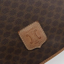 CELINE Macadam Shoulder Bag PVC Leather Brown Gold Tone Auth BA14939-16