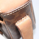 CELINE Macadam Shoulder Bag PVC Leather Brown Gold Tone Auth BA14939-18