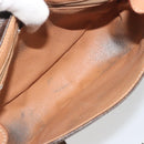 CELINE Macadam Shoulder Bag PVC Leather Brown Gold Tone Auth BA14939-20
