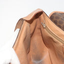 CELINE Macadam Shoulder Bag PVC Leather Brown Gold Tone Auth BA14939-22