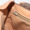 CELINE Macadam Shoulder Bag PVC Leather Brown Gold Tone Auth BA14939-23