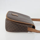 CELINE Macadam Shoulder Bag PVC Leather Brown Gold Tone Auth BA14939-4
