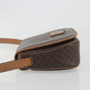CELINE Macadam Shoulder Bag PVC Leather Brown Gold Tone Auth BA14939-5