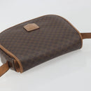CELINE Macadam Shoulder Bag PVC Leather Brown Gold Tone Auth BA14939-6