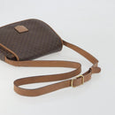 CELINE Macadam Shoulder Bag PVC Leather Brown Gold Tone Auth BA14939-7